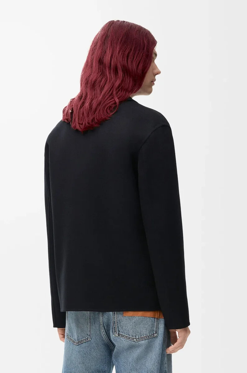 chaqueta de trabajo de lana y cachemira negra