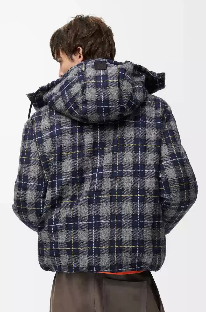 chaqueta acolchada de lana azul marino oscuro