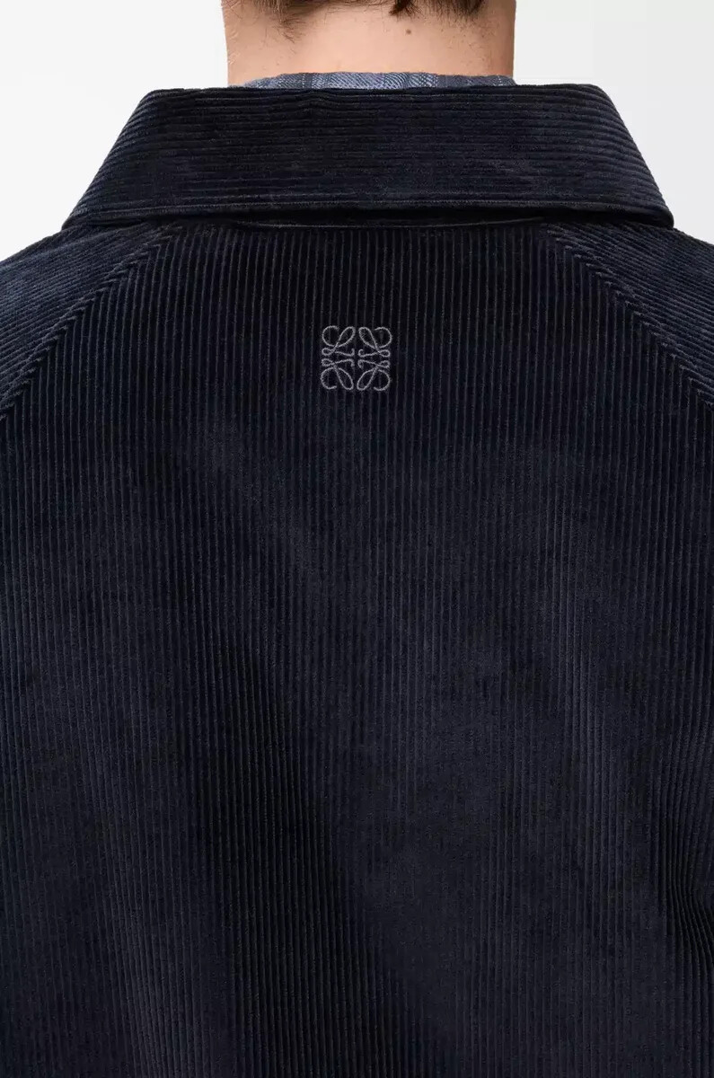 sobrecamisa híbrida de algodón y lana azul marino oscuroazul marino