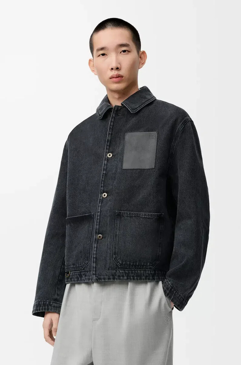 chaqueta de trabajo en denim negro
