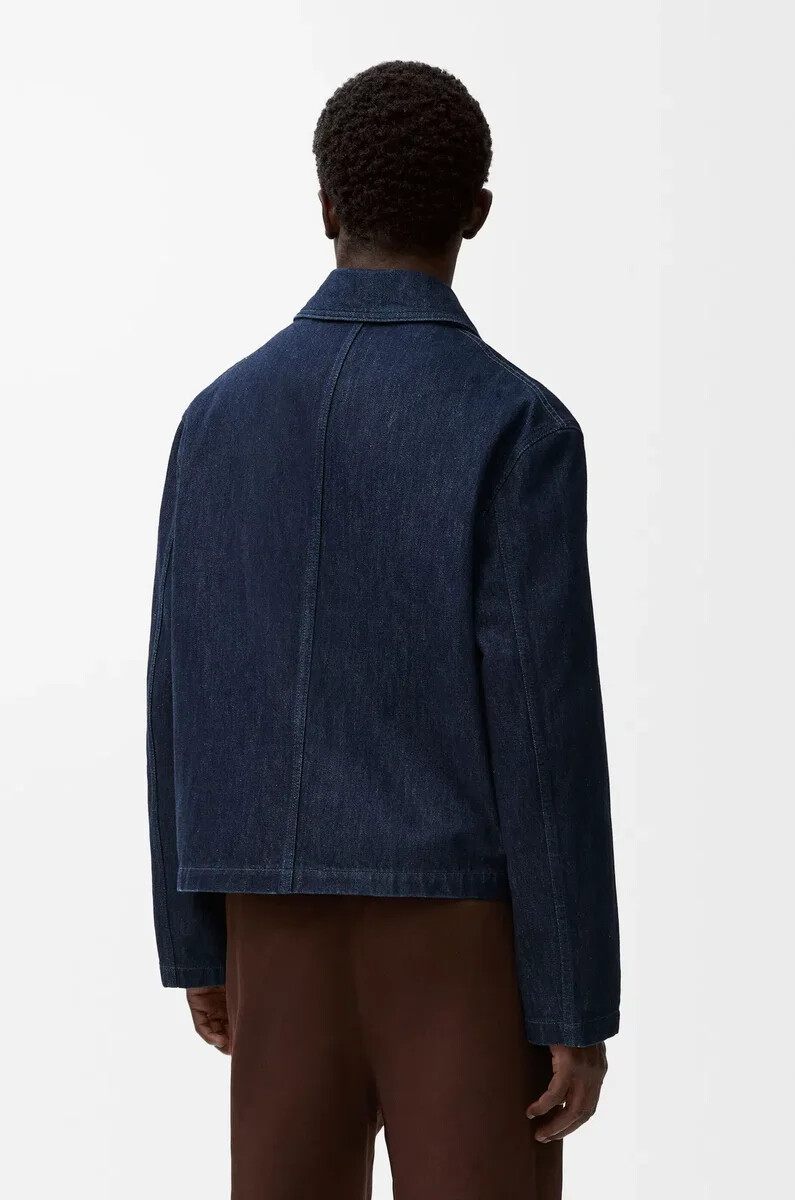 chaqueta de trabajo en denim azul índigo