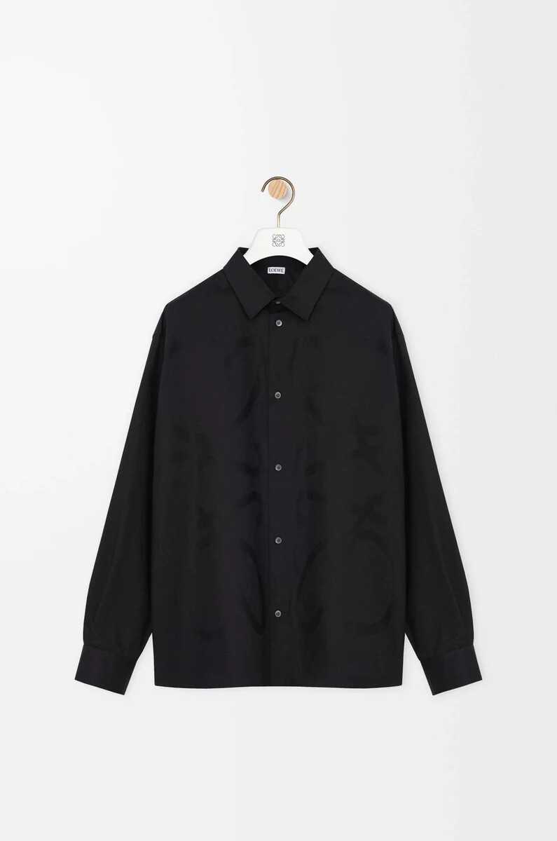 camisa anagrama en algodón negro