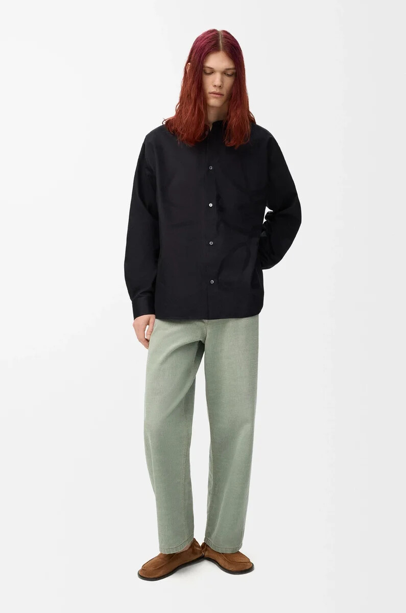 camisa anagrama en algodón negro
