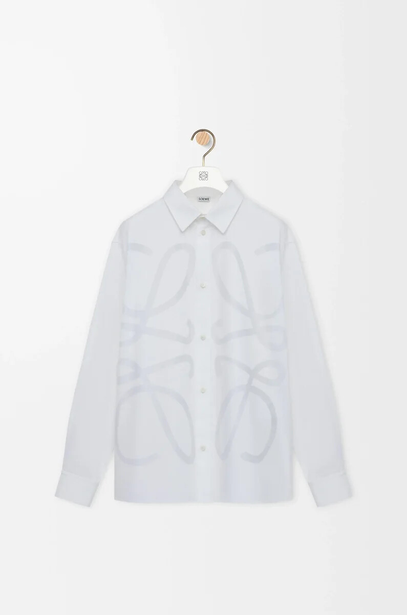 camisa anagrama en algodón blanco