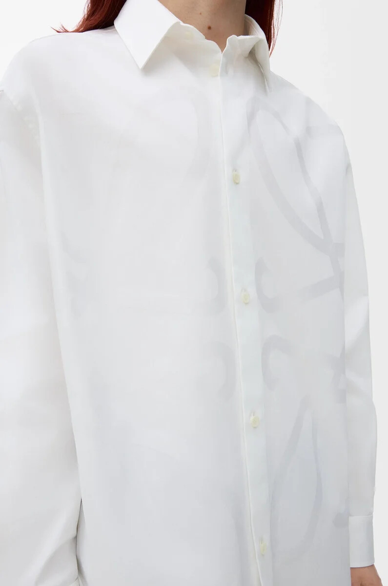 camisa anagrama en algodón blanco