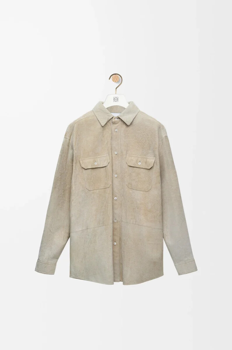 sobrecamisa de ante de cordero blanca