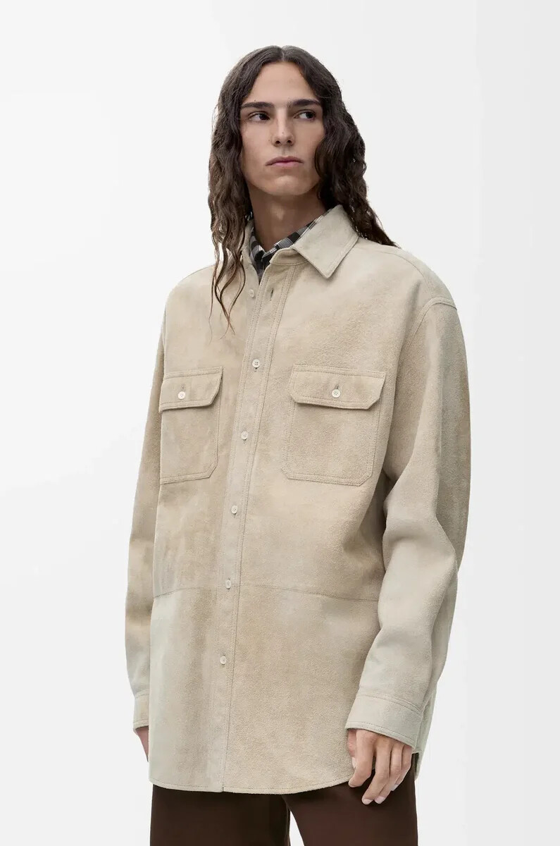 sobrecamisa de ante de cordero blanca