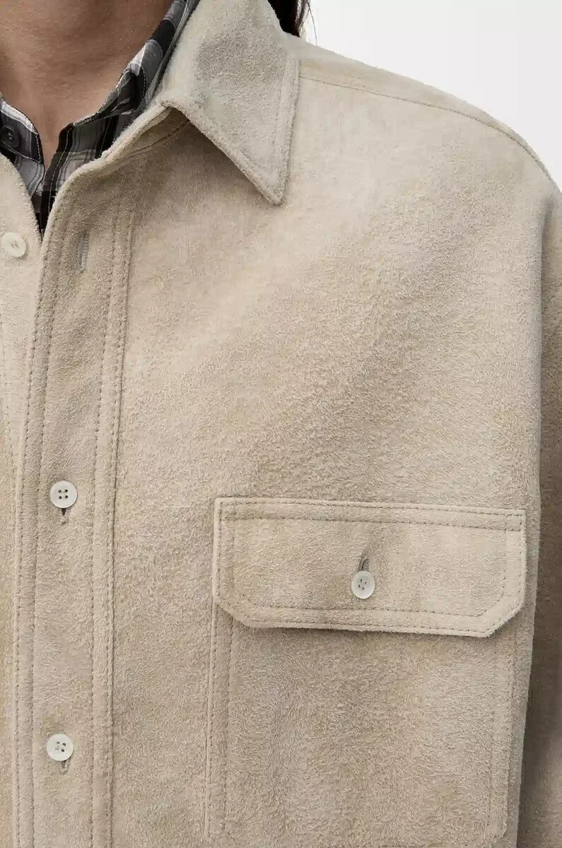 sobrecamisa de ante de cordero blanca