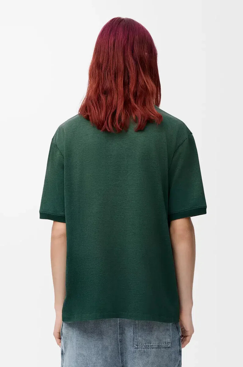 camiseta holgada en mezcla de algodón verdegris