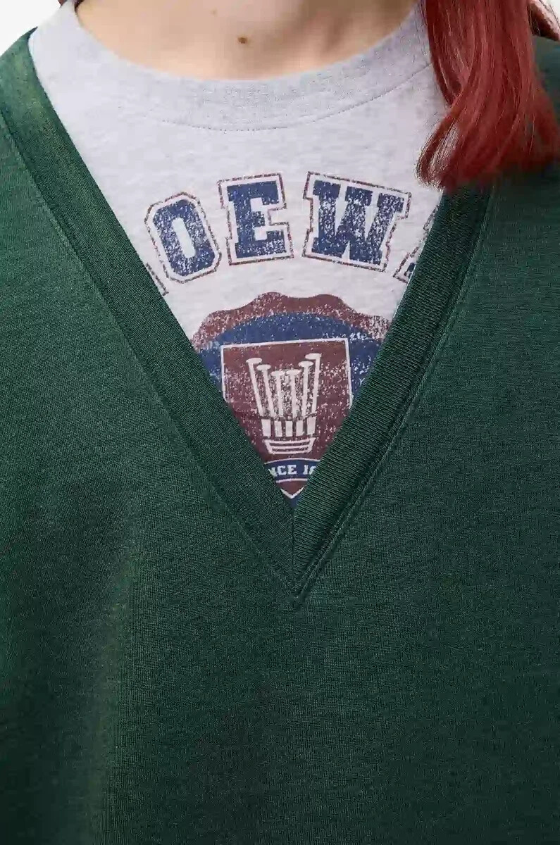 camiseta holgada en mezcla de algodón verdegris