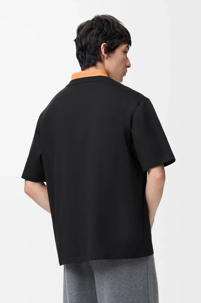 camiseta holgada de algodón negra