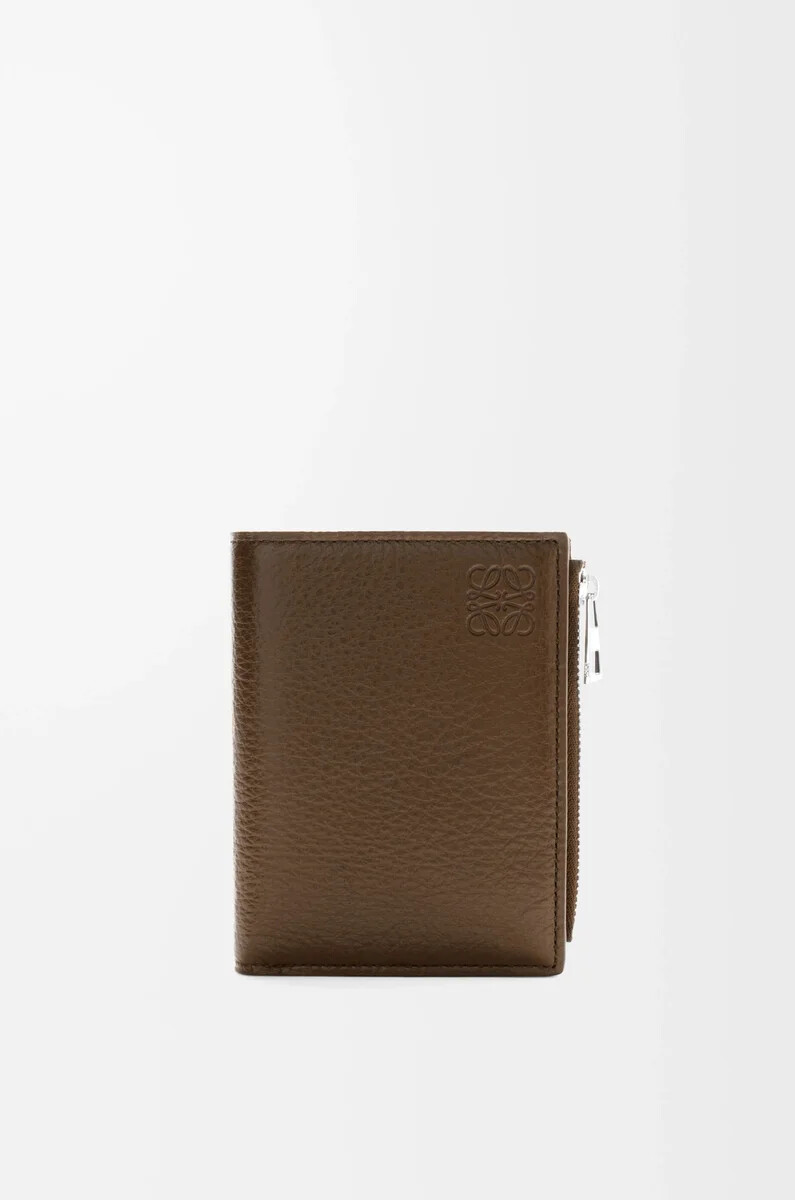 cartera compacta y delgada en piel de ciervo tundra