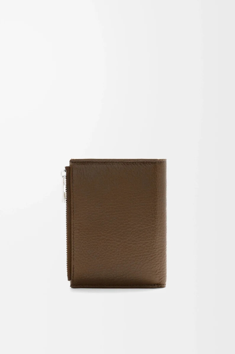 cartera compacta y delgada en piel de ciervo tundra