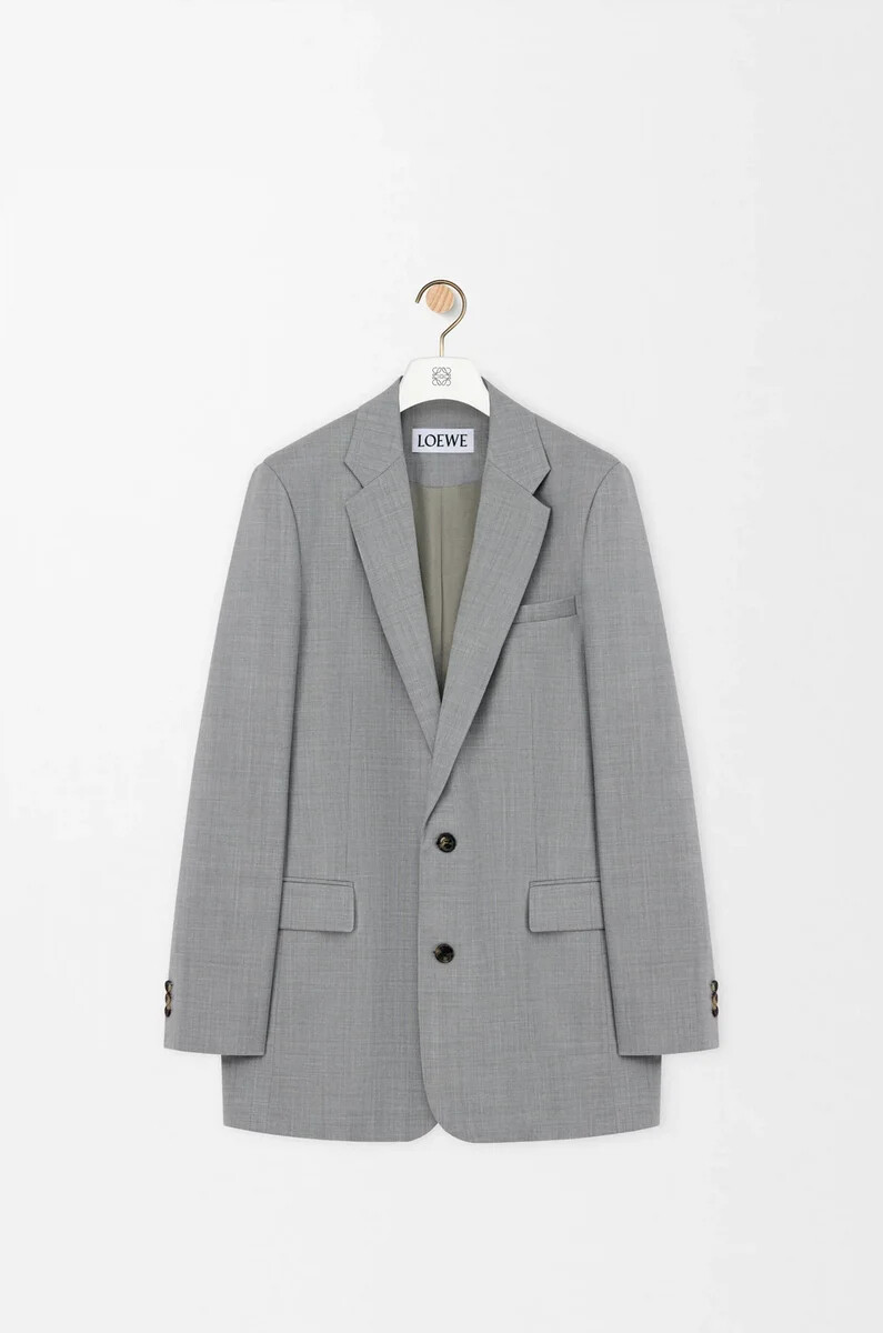 chaqueta de lana gris
