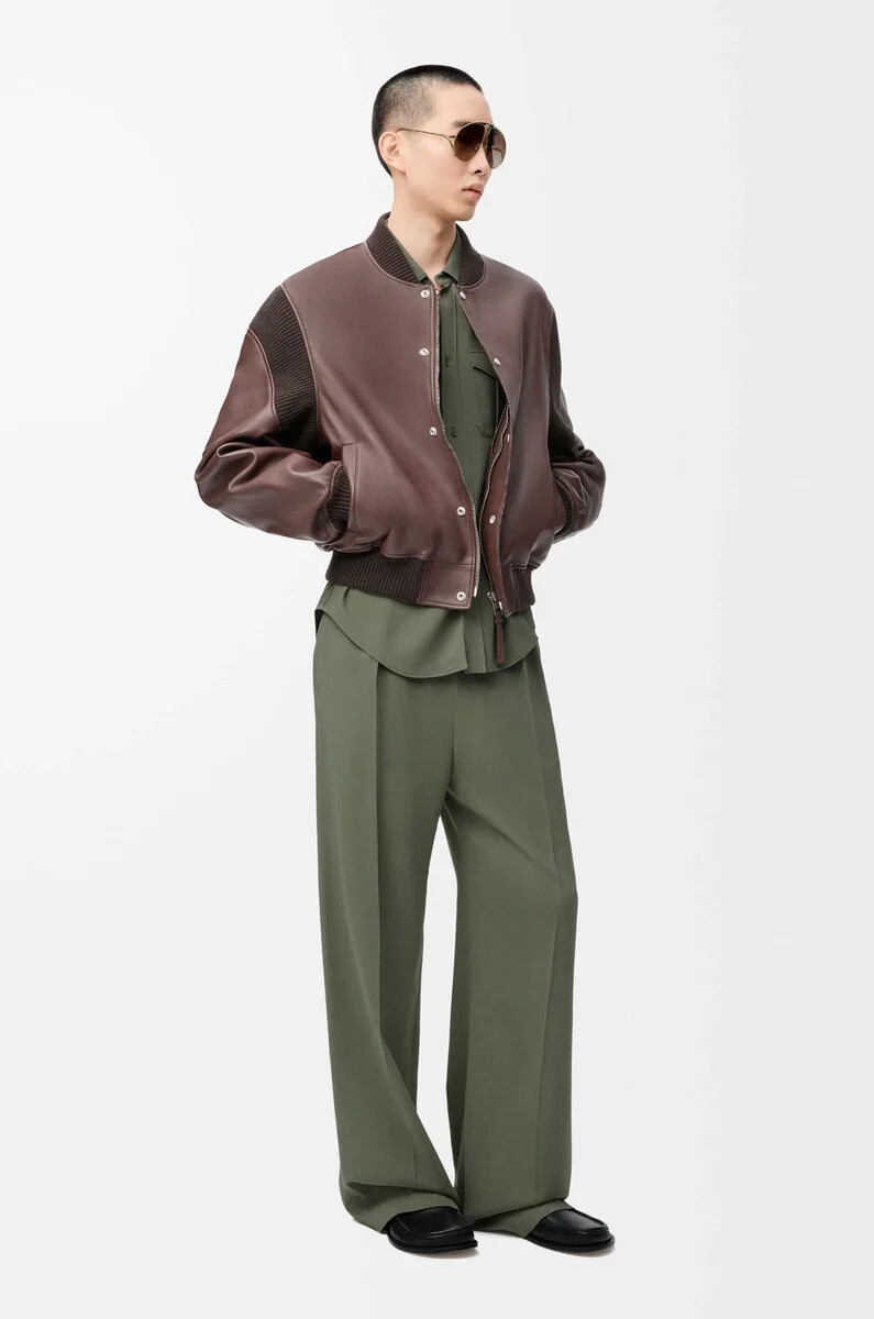 pantalón en mezcla de viscosa verde caqui