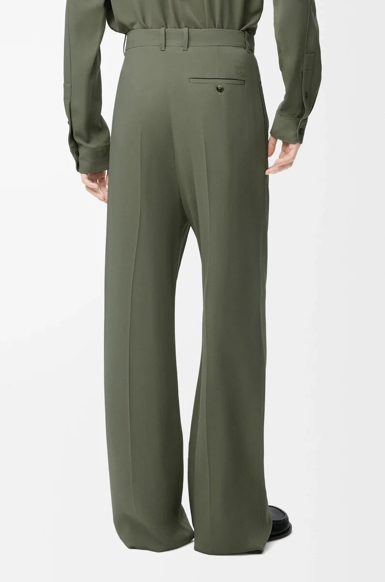 pantalón en mezcla de viscosa verde caqui