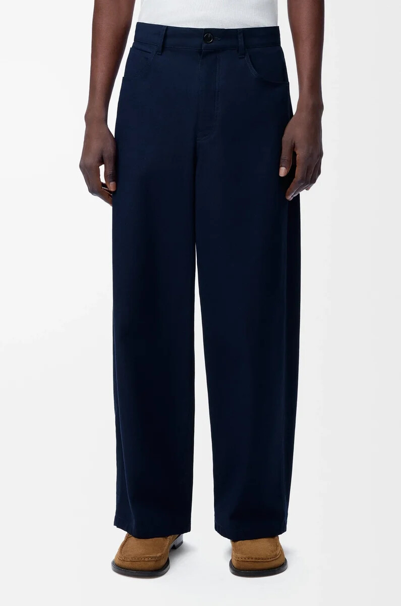 pantalón de carpintero en algodón azul marino