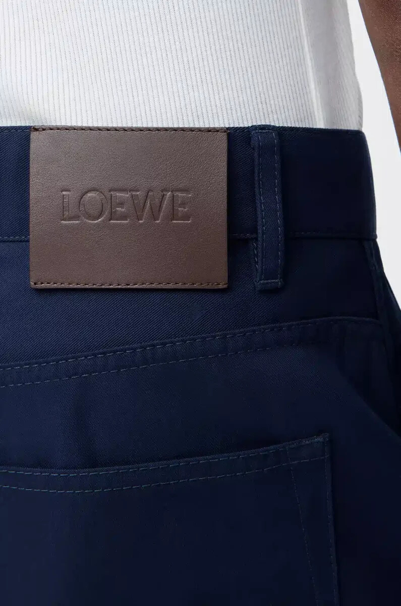 pantalón de carpintero en algodón azul marino