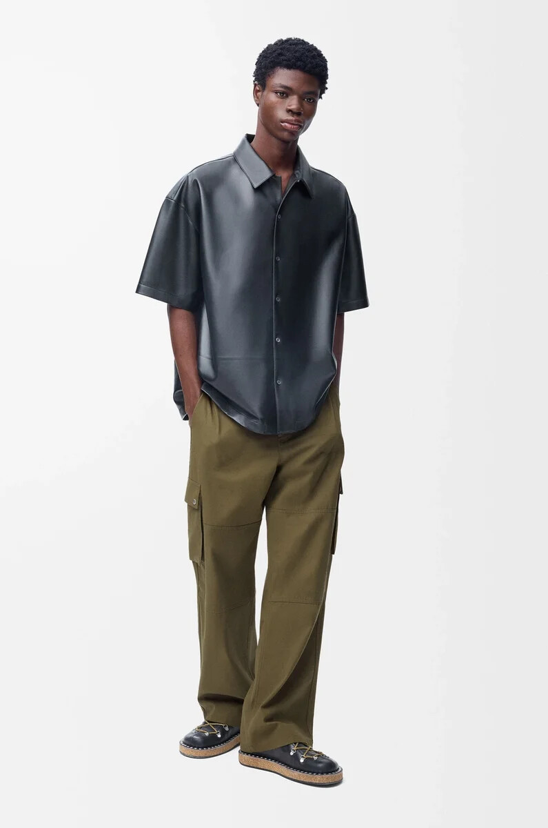 pantalón cargo en algodón verde caqui