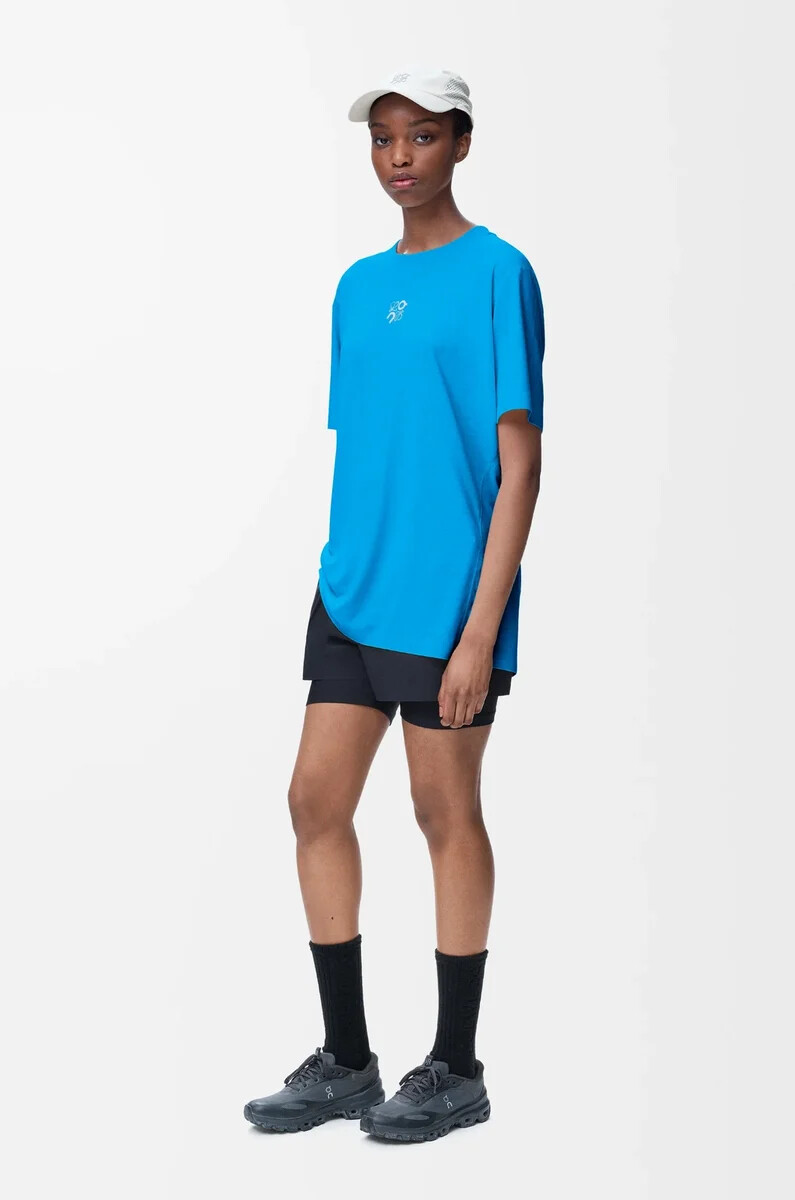 camiseta deportiva de punto técnico azul