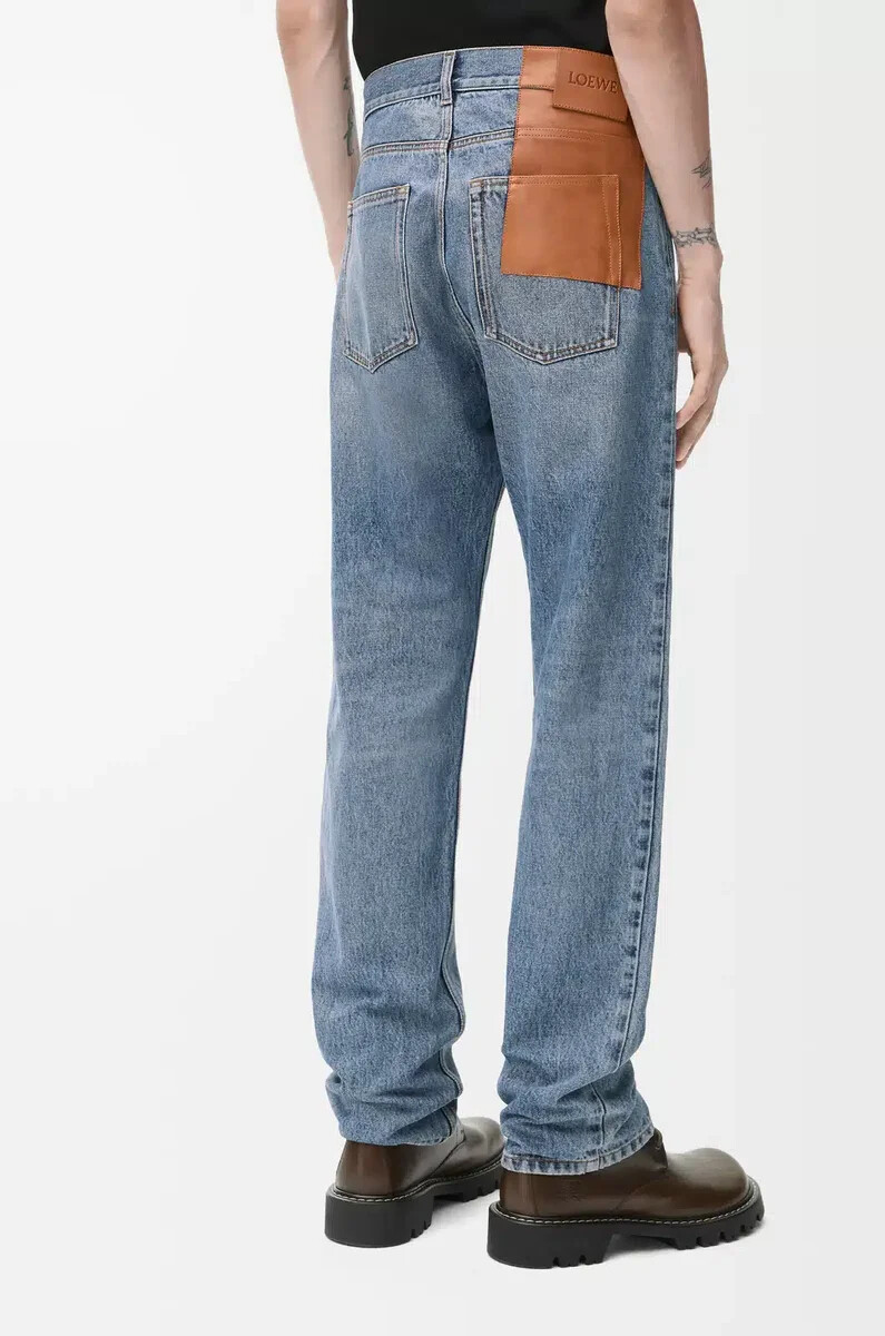 vaqueros rectos en denim azul