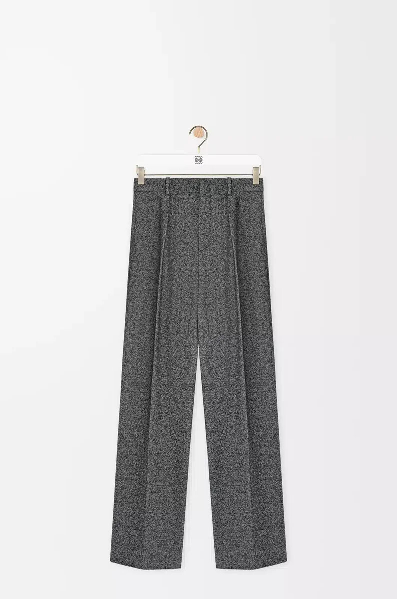 pantalones en mezcla de lana gris melange