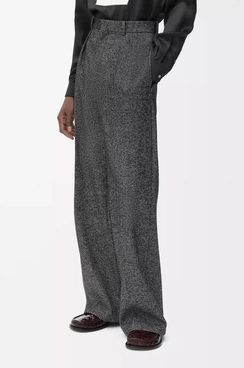 pantalones en mezcla de lana gris melange
