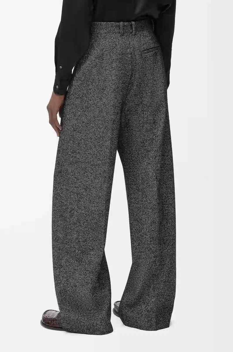 pantalones en mezcla de lana gris melange