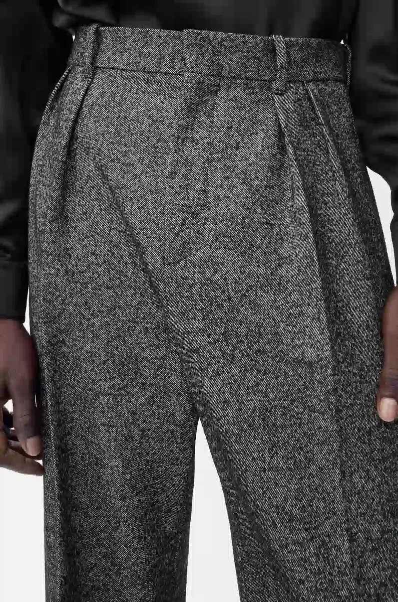 pantalones en mezcla de lana gris melange