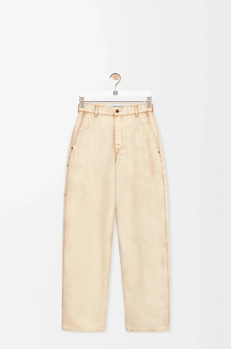 pantalones de algodón beige
