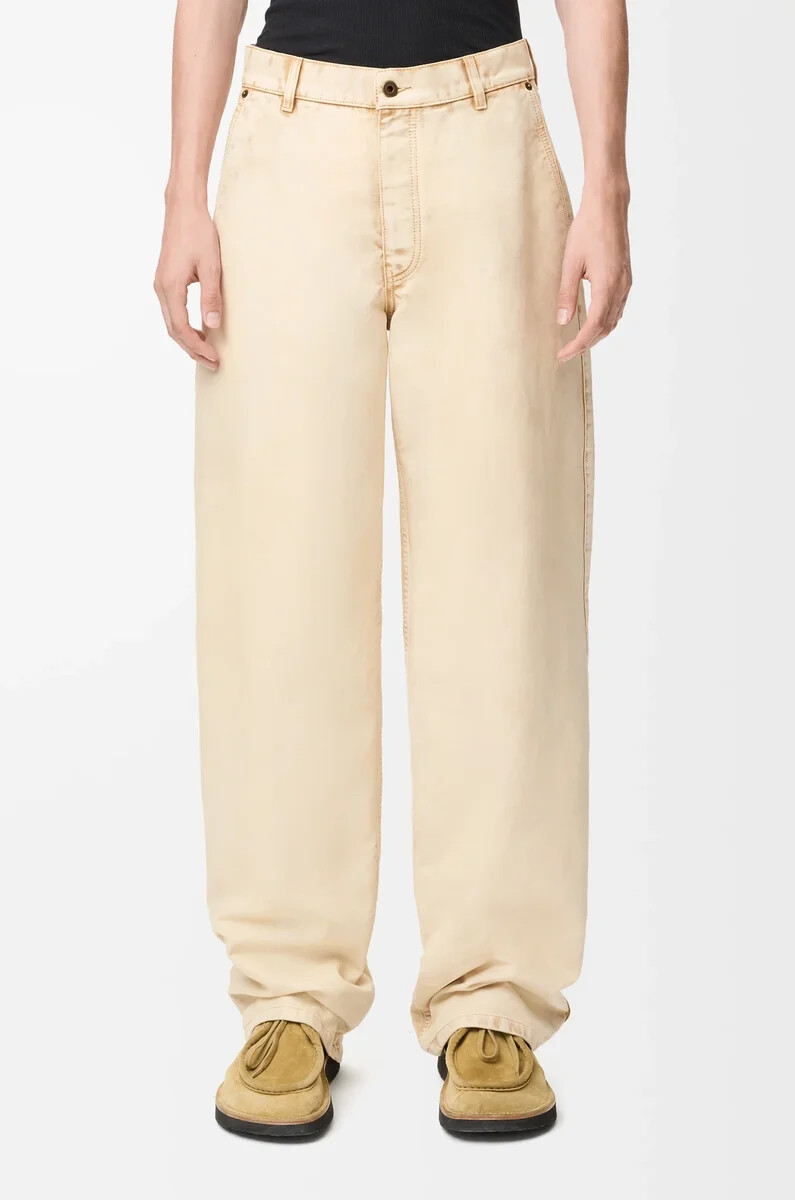 pantalones de algodón beige