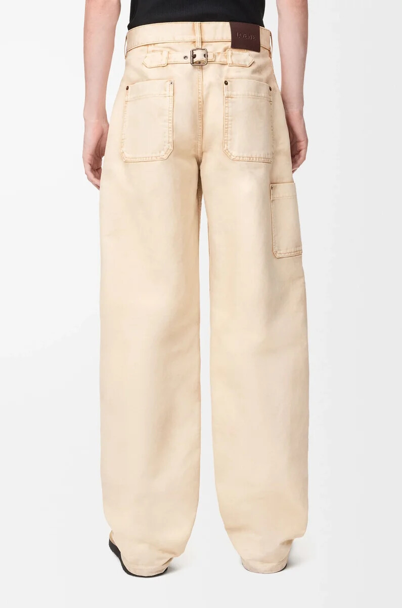 pantalones de algodón beige