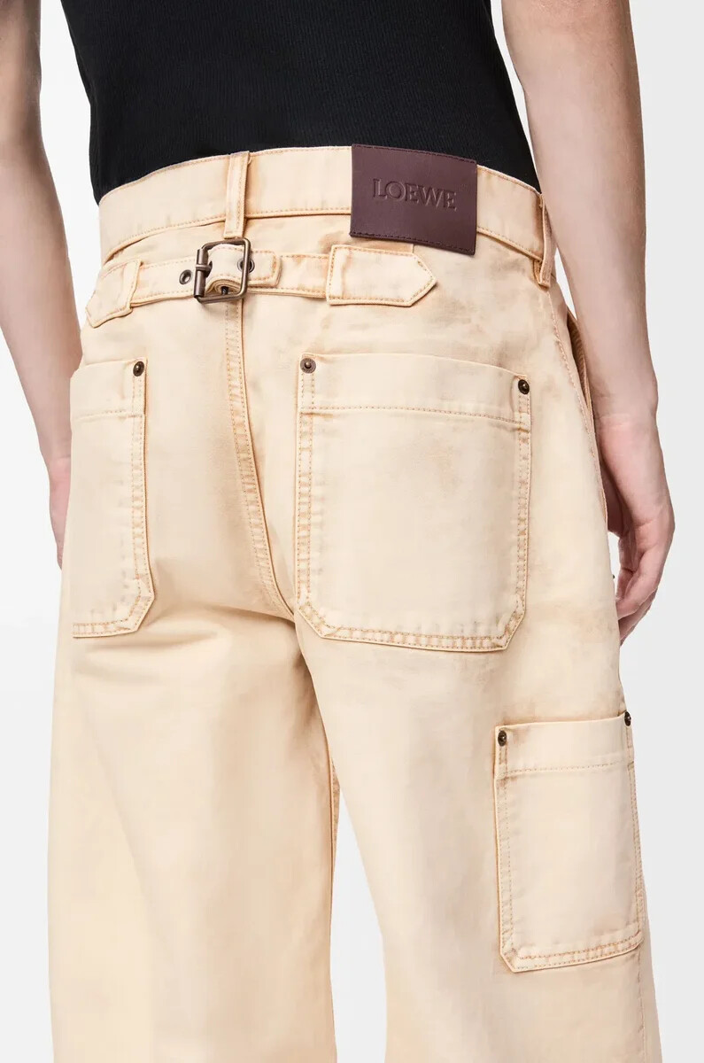 pantalones de algodón beige