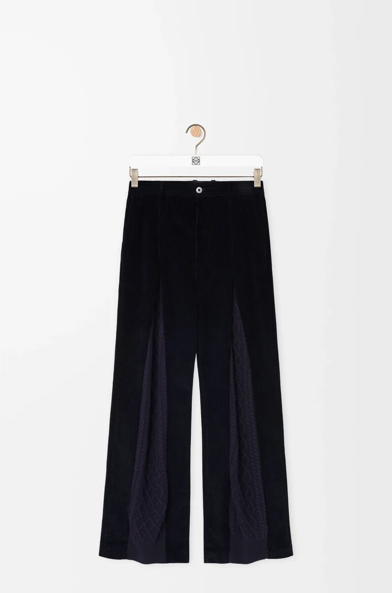 pantalón híbrido de algodón y lana azul marino oscuroazul marino