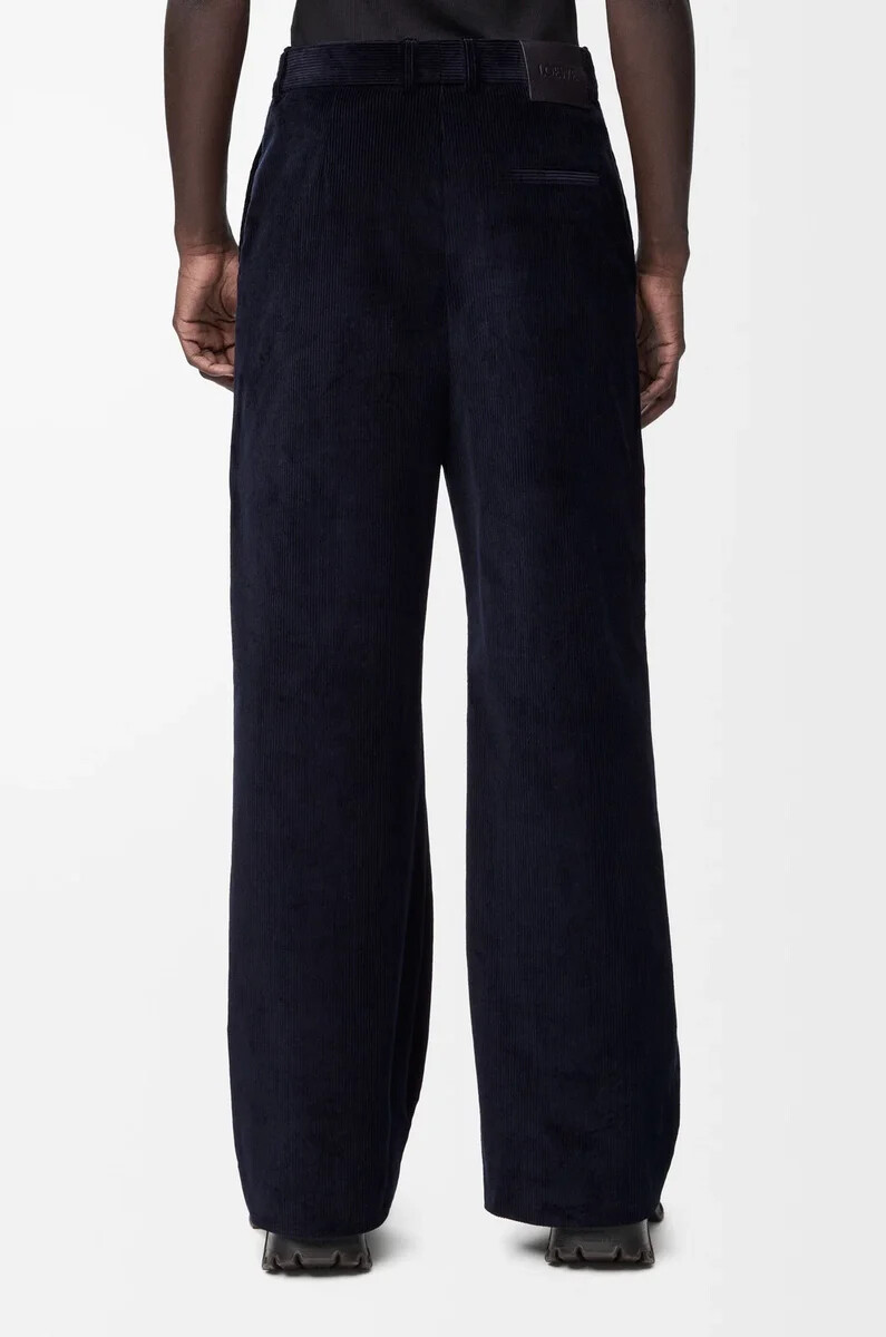 pantalón híbrido de algodón y lana azul marino oscuroazul marino