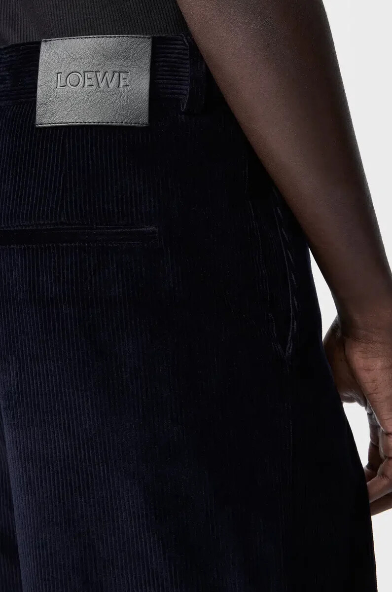 pantalón híbrido de algodón y lana azul marino oscuroazul marino