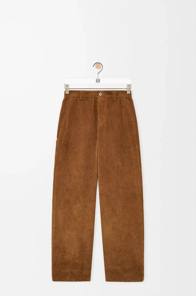 pantalones en algodón marrón