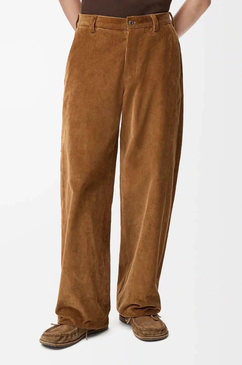 pantalones en algodón marrón