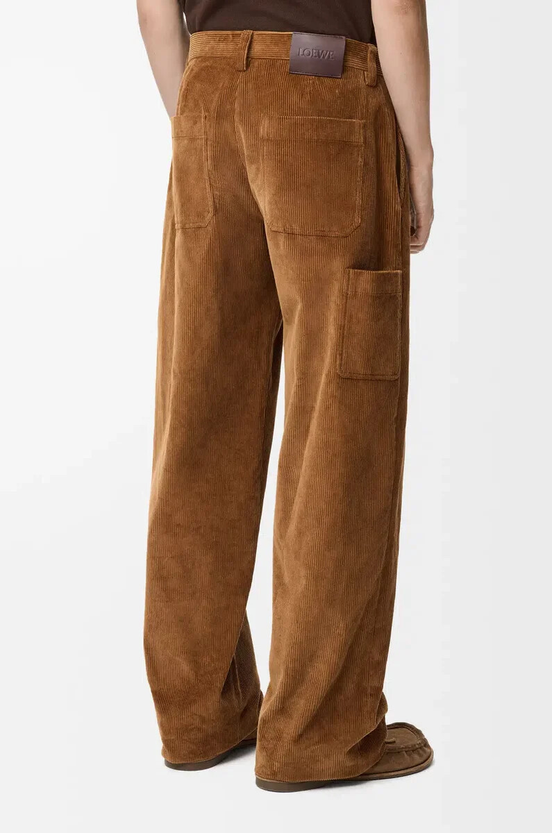 pantalones en algodón marrón
