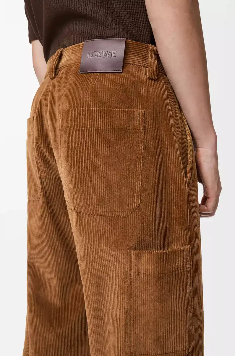 pantalones en algodón marrón