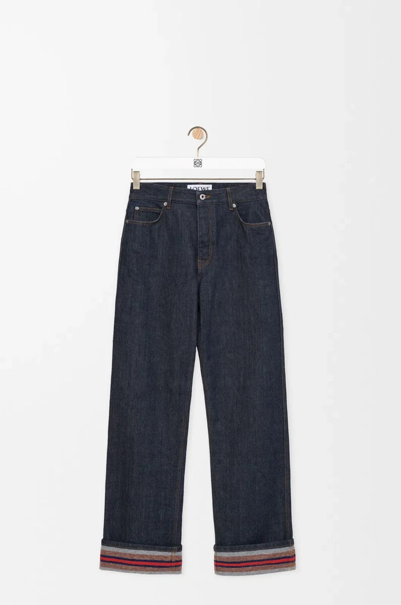 vaqueros con dobladillo en denim raw denimazul