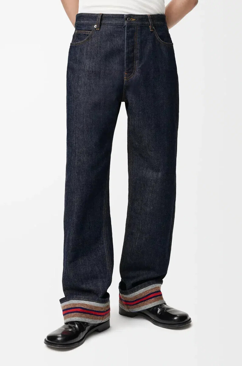 vaqueros con dobladillo en denim raw denimazul