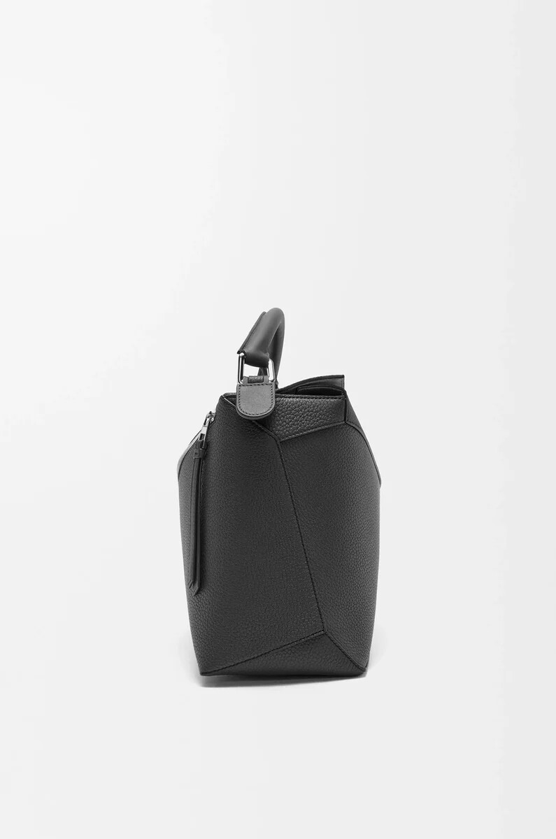 bolso grande puzzle edge en piel de becerro granulada negro