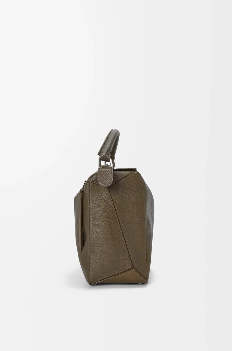 bolso puzzle grande en piel de becerro granulada flexible tundra