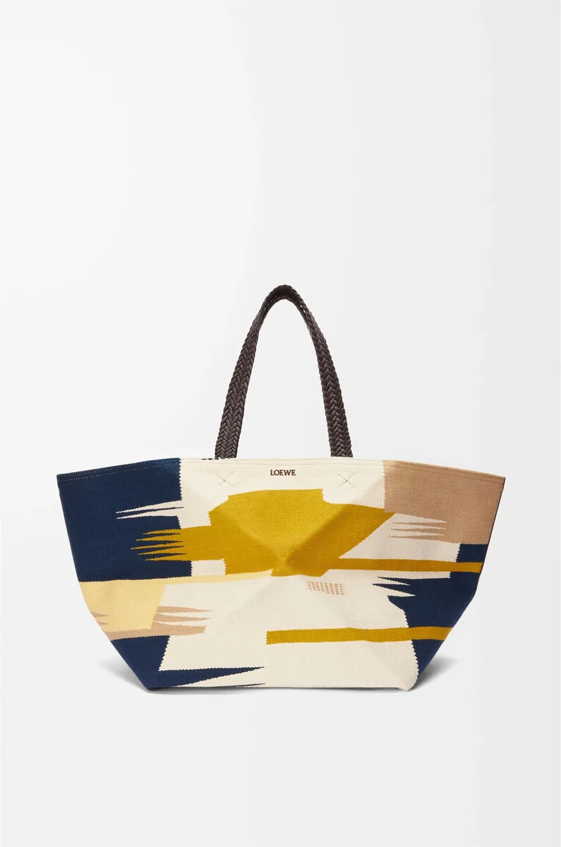 bolso tote plegable puzzle xxl de lona multicolor