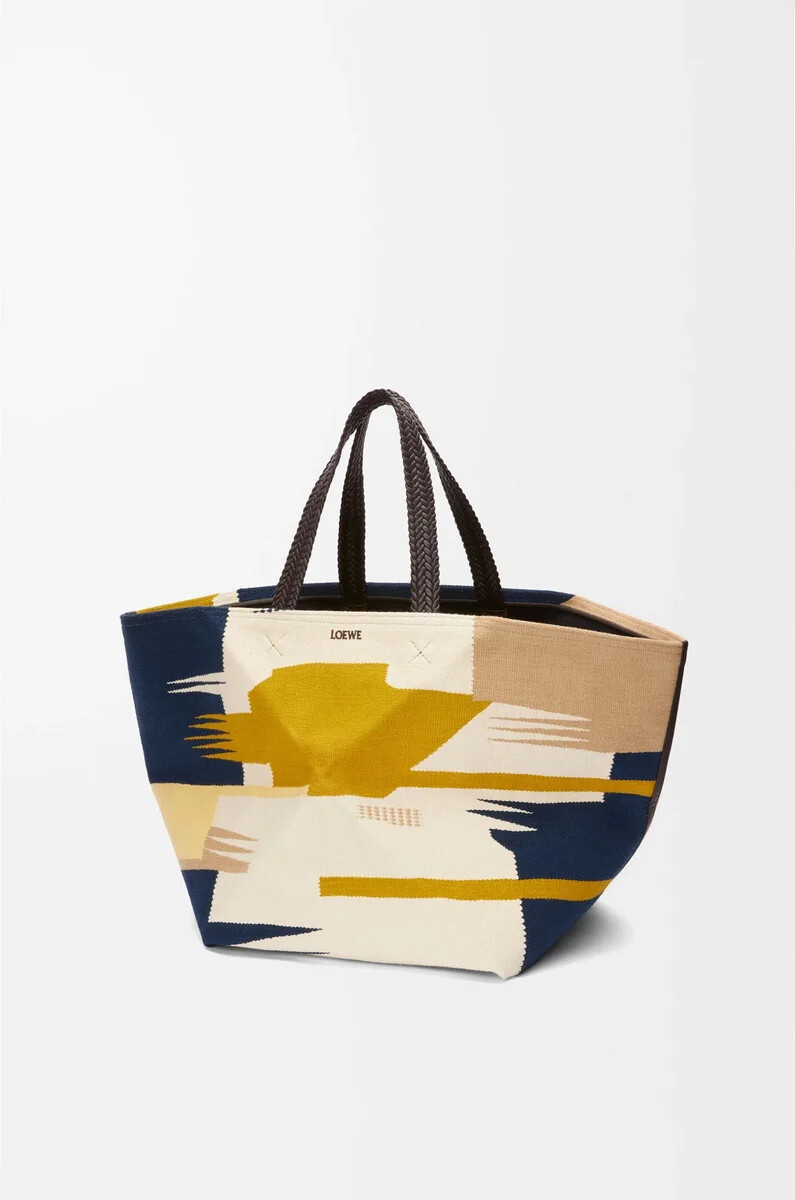 bolso tote plegable puzzle xxl de lona multicolor