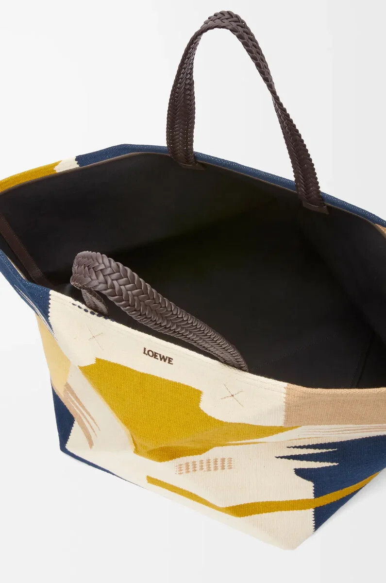 bolso tote plegable puzzle xxl de lona multicolor