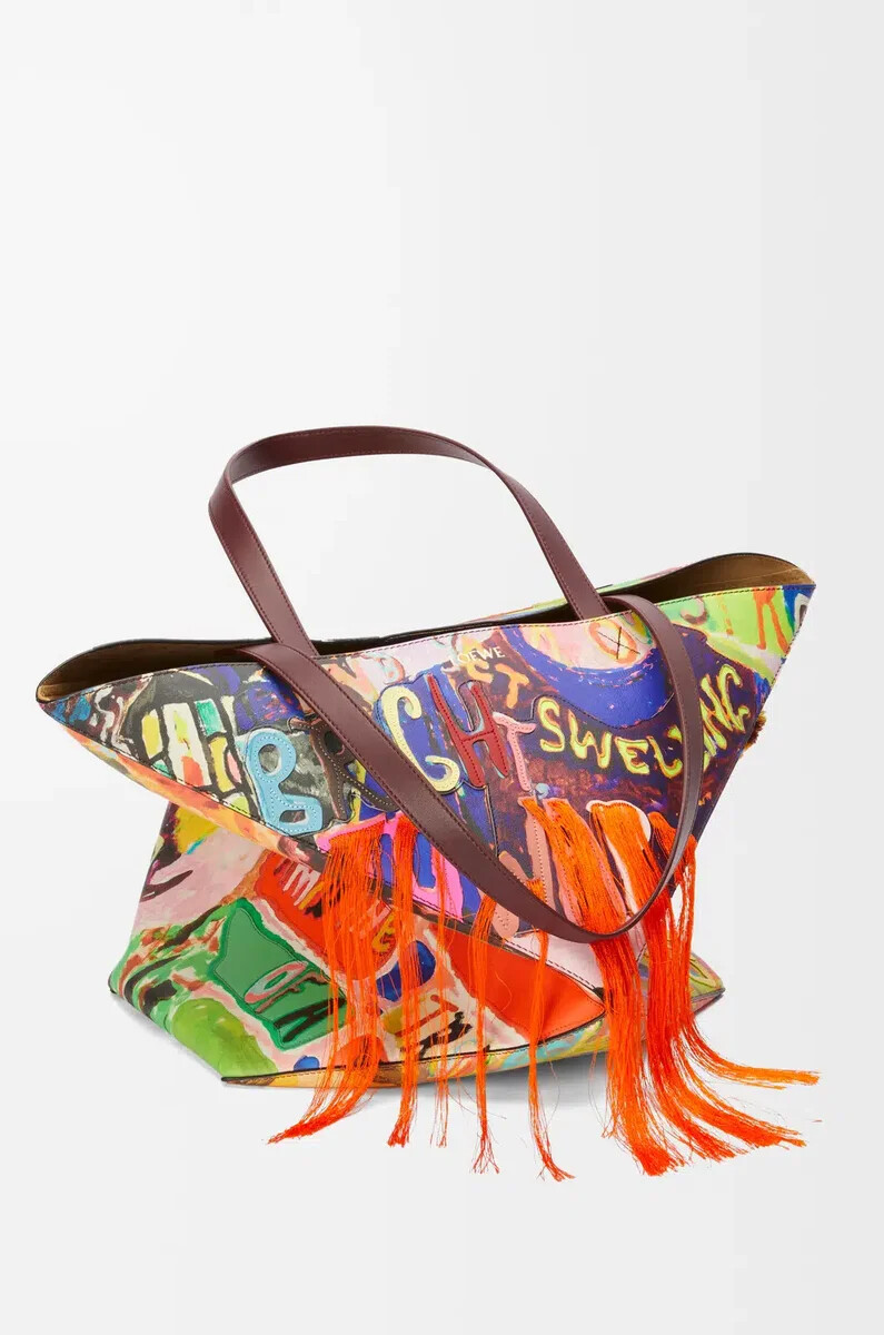 bolso tote plegable puzzle xl en piel de becerro clásica color burdeos oscuromulticolor