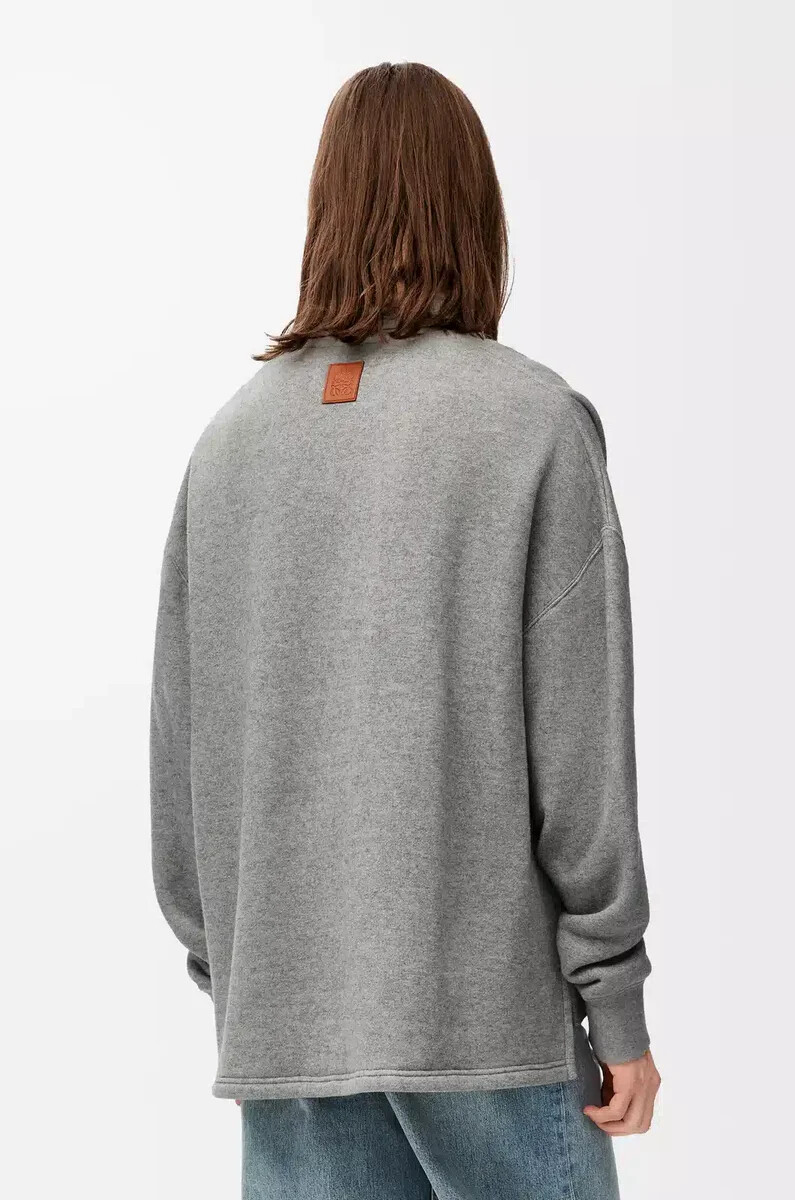 sudadera polo de algodón y cachemir gris plomo