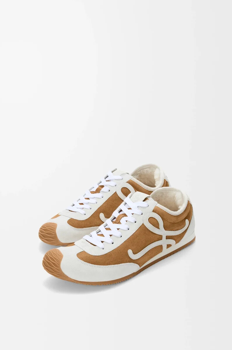 ballet runner 2.0 en ante y borrego color tostadoblanco